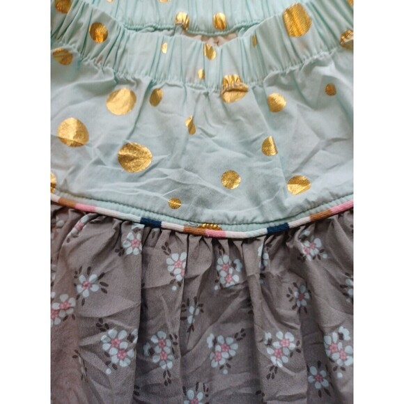 Matilda Jane girls pull-on skirt 6 polka dot floral tiers pockets mixed fabric - Picture 3 of 7